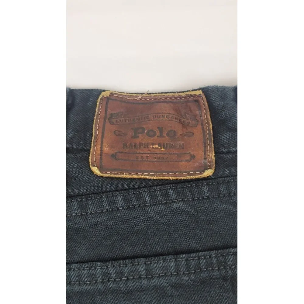 Polo Ralph Lauren Jeans Mens 36x33. Black Straight Leg Vtg. Authentic Dungarees.